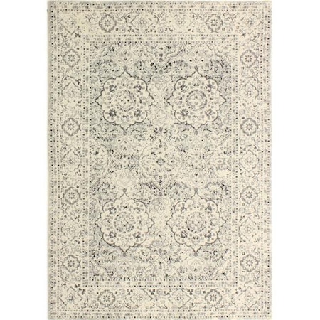 Bashian Bashian E110-SIL-76X96-5363 Everek Collection Floral; Oriental Transitional Polypropylene Machine Made Area Rug; Silver - 7 ft. 6 in. x 9 ft. 6 in. E110-SIL-76X96-5363